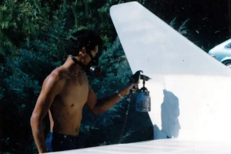Jesse Pacheco painting tail